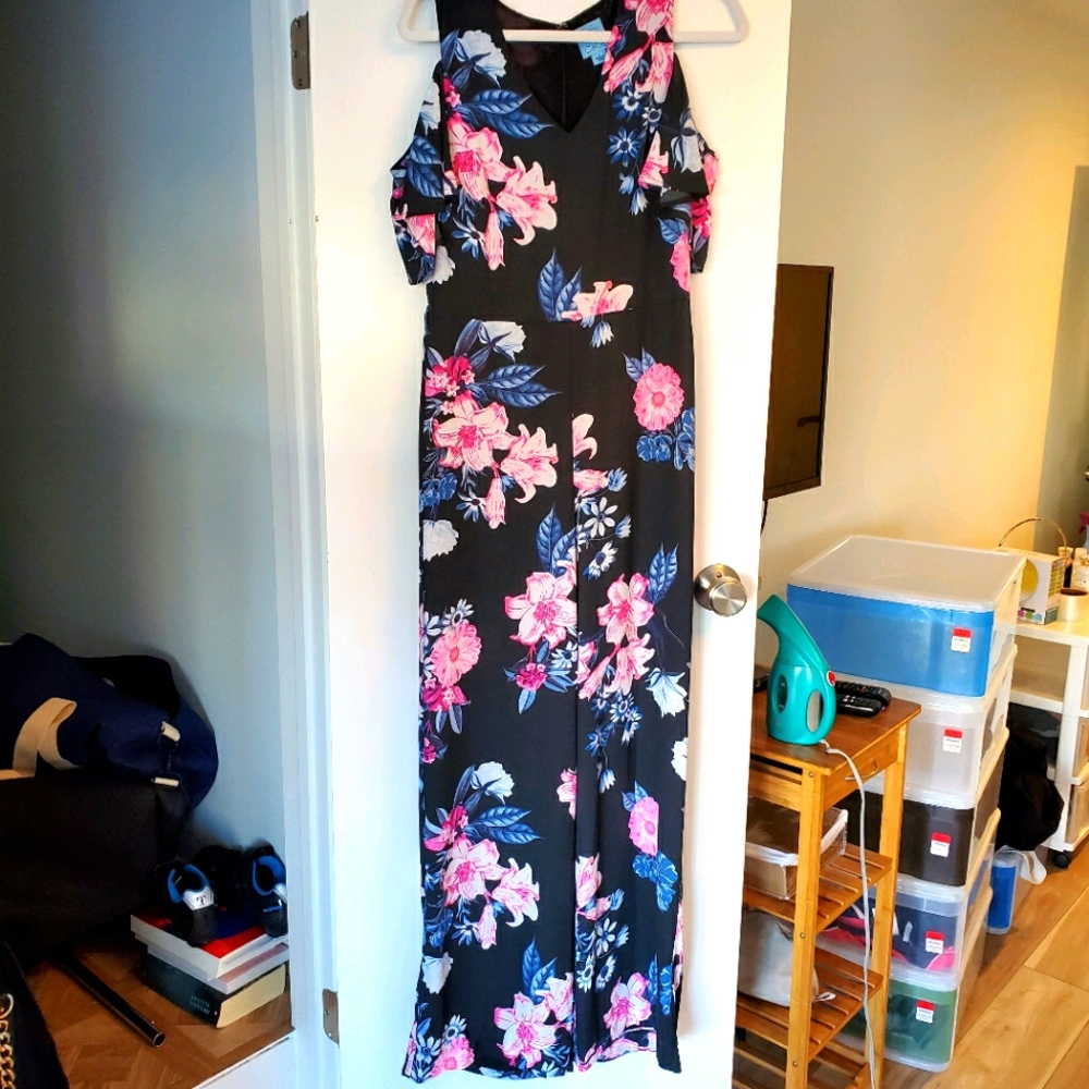 CeCe Floral Wide-Leg Jumpsuit